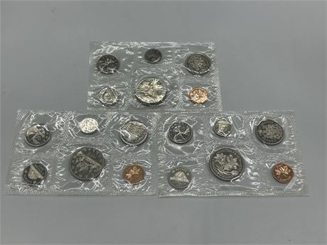 (3) 1968-1970 UNCIRCULATED COIN SETS
