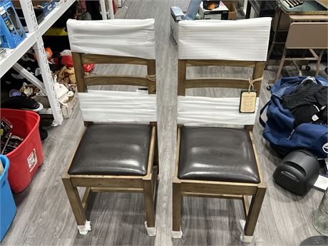 2 BRAND NEW CHAIRS IN BOX - RUSTIC NATURAL