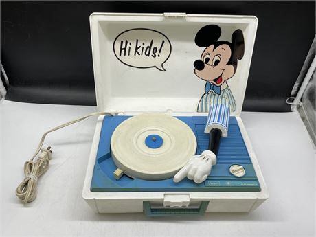 VINTAGE MICKEY MOUSE RECORD PLAYER