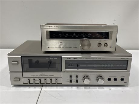 REALISTIC TM-102 AMPLIFIER & REALISTIC SCT-41 TAPE DECK (Both working)