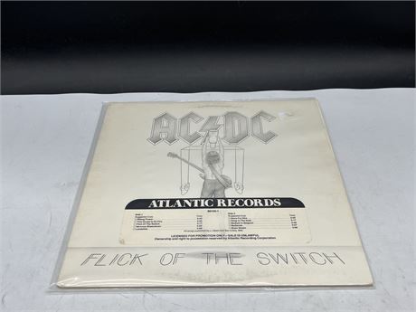 AC/DC - FLICK OF THE SWITCH - PROMOTIONAL COPY - (VG)