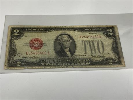 1928G $2 USA RED SEAL BILL