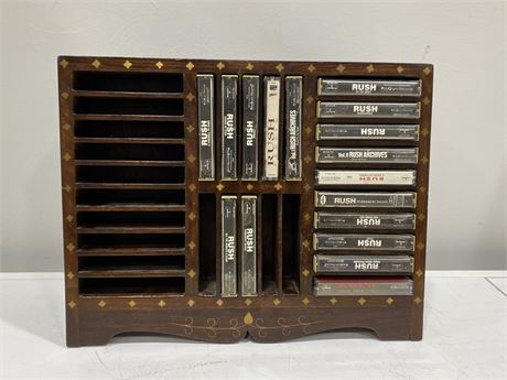 17 RUSH TAPES W/ WOODEN STAND