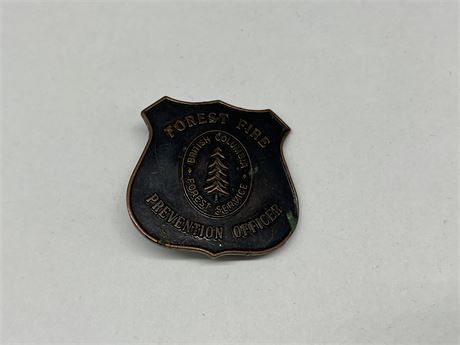 SCARCE CANADIAN FOREST FIRE PREVENTION OFFICER BADGE - 2”