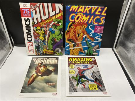 75 YEARS OF MARVEL COMICS COVER ART BOOK W/ 2 PRINTS