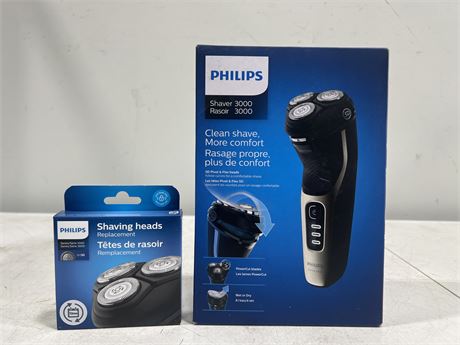NEW PHILIPS SHAVER 300 W/ EXTRA HEADS