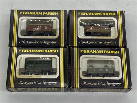 LOT OF 4 VINTAGE N SCALE STEAM TRAINS IN BOX (2”)