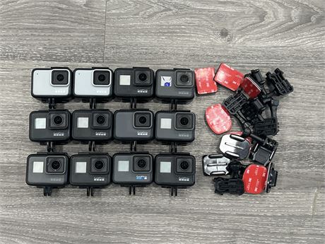12 GO PROS W/ ACCESSORIES - 75% WORK 25% FOR PARTS