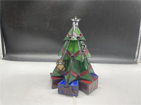 STAINED GLASS CHRISTMAS TREE 11”