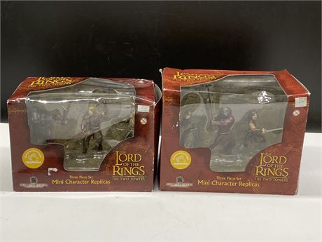 2 LORD OF THE RINGS 3PC MINI CHARACTER FIGURINES