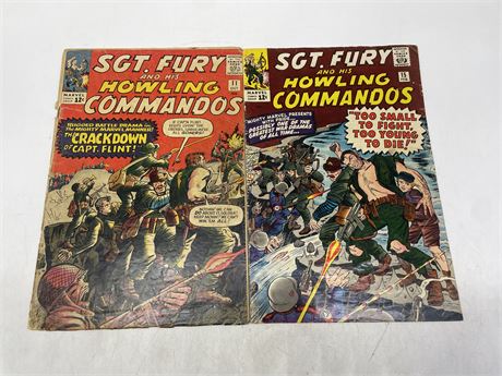2 SGT. FURY AND HIS HOWLING COMMANDOS COMICS - #11, & #15