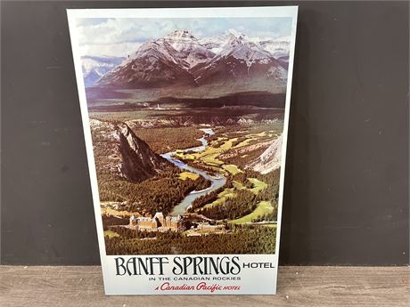 BANFF SPRINGS HOTEL WOOD PICTURE 17”x25”