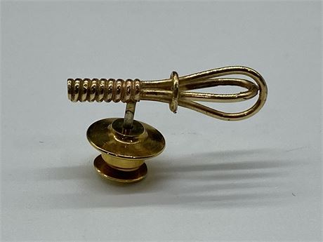 14K CHEF’S WHISK TIE TAC 1.53G WITHOUT BACK