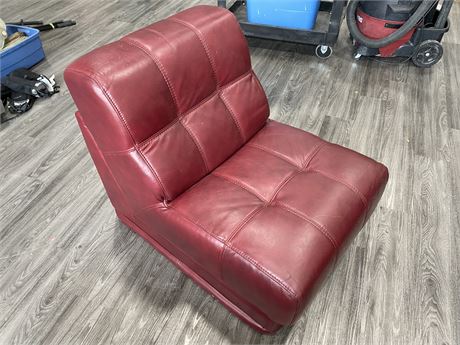 RED LEATHER LOW CHAIR