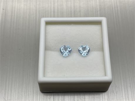 GENUINE BLUE TOPAZ HEARTS - 2CT TOTAL WEIGHT