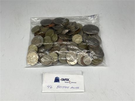 46 BRITISH POUNDS / COINS - $80 CANADIAN
