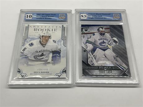 2 GCG GRADED CANUCK ROOKIE CARDS