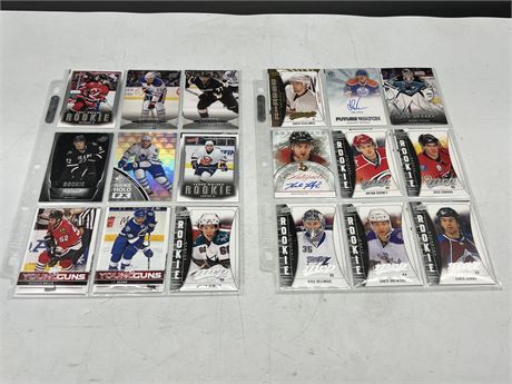 35 NHL ROOKIE CARDS INCLUDING YOUNG GUNS & AUTOS