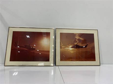 2 FRAMED HELICOPTER PICTURES