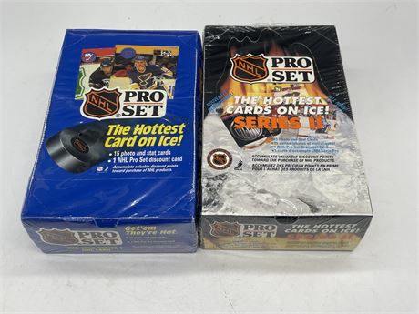 2 SEALED BOXES 1990 PRO SET SERIES 1 & 2