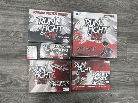 6PCS OF SEALED NEW RUN FIGHT OR DIE GAME BY RICHARD LAUNIUS
