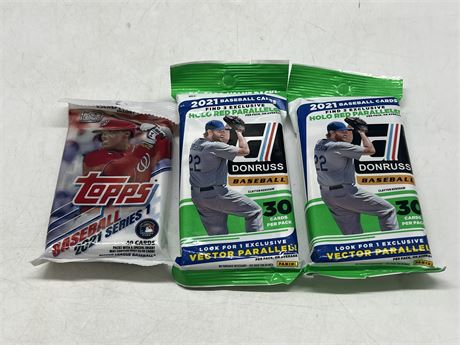 2 SEALED DONRUSS FAT PACKS & SEALED TOPPS FAT PACK