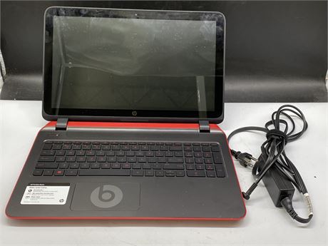 HP RED & BLACK BEATS LAPTOP W/NEW BATTERY - WORKS (15”)