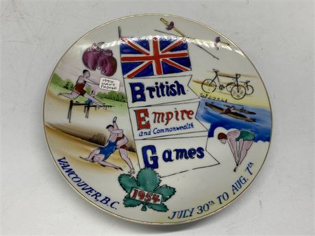 1954 HAND PAINTED BRITISH EMPIRE GAMES PLATE