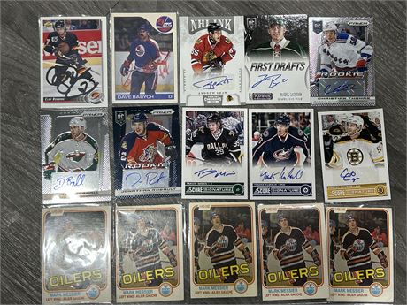10 NHL AUTO CARDS & 5 82 OPC MESSIER CARDS