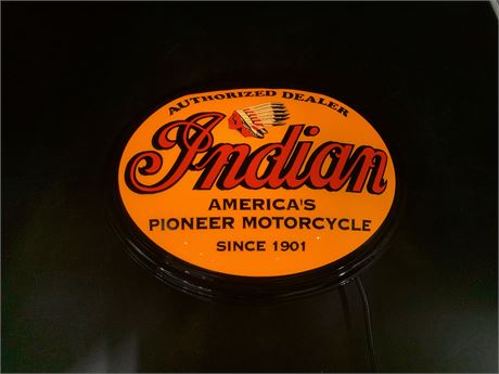 INDIAN MOTORCYCLE PLASTIC LIGHT UP SIGN