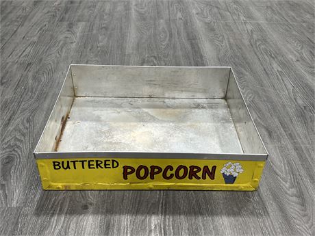 VINTAGE CIRCUS METAL BUTTERED POPCORN SERVING TRAY - 21”x17”x5”
