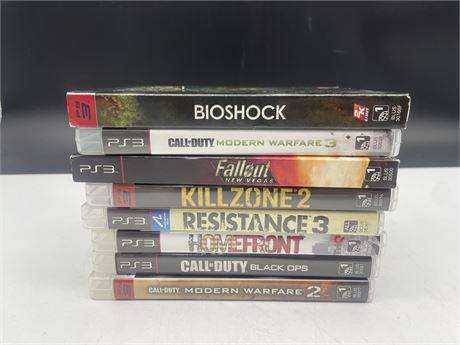 8 PS3 GAMES - LIKE NEW CONDITION