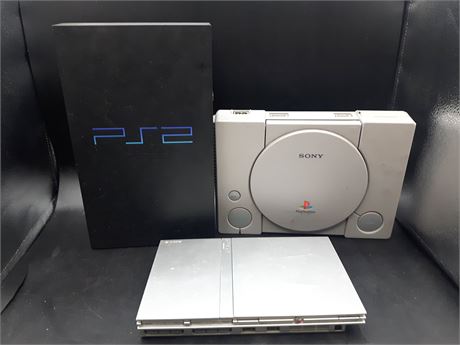 PS1, PS2, AND PS2 SLIM CONSOLES - MAY NEED REPAIRS - AS IS