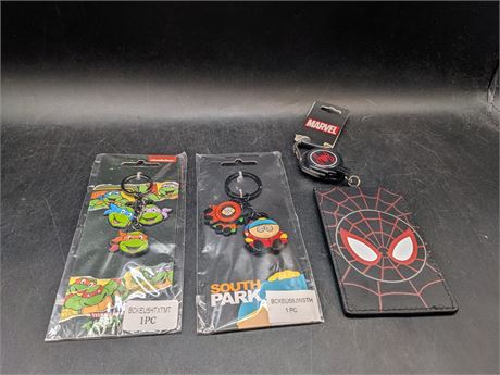 COLLECTION OF VIDEO GAME / TV SHOW - KEY CHAINS & LANYARDS