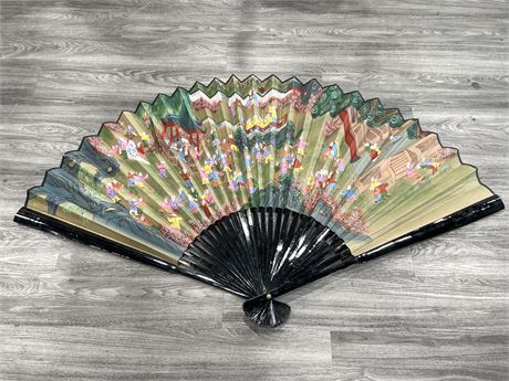 LARGE HAND PAINTED CHINESE FAN 40”