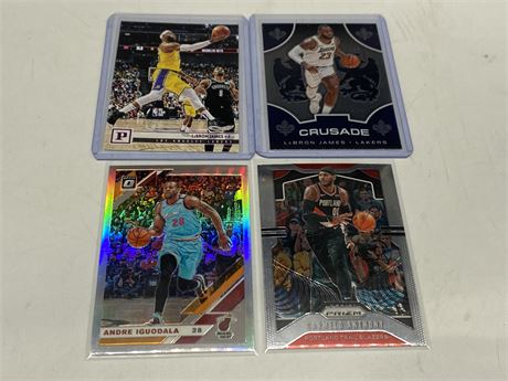4 NBA CARDS (Lebron, Carmelo, Iguodala)
