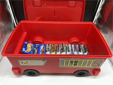 16 HOT WHEELS CAR & LEGO TRUCK TOY CONTAINER (21”X11”)