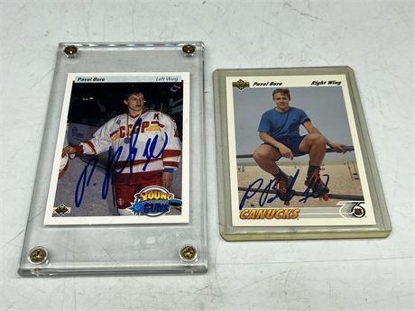 2 SIGNED PAVEL BURE ROOKIE CARDS
