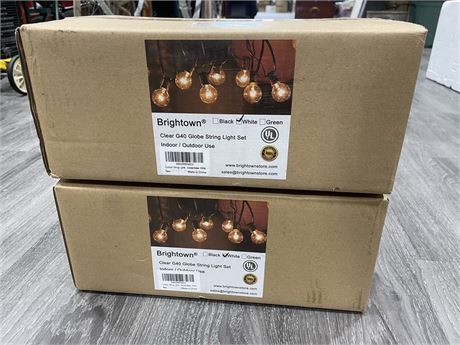2 BOXES OF BRIGHTOWN GLOBE STRING LIGHTS