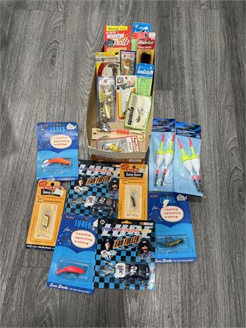 BOX OF ASSORTED NOS FISHING LURES
