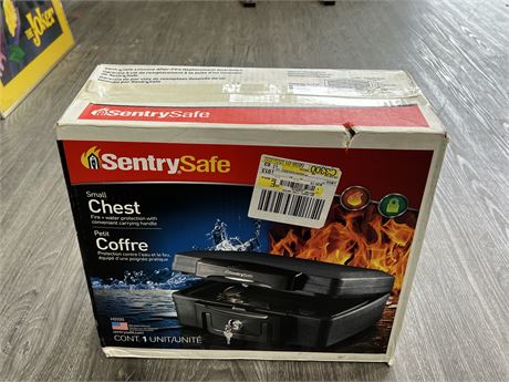 NEW SENTRY SAFE - SMALL CHEST W/ FIRE & WATER PROTECTION (SPECS IN PHOTOS)