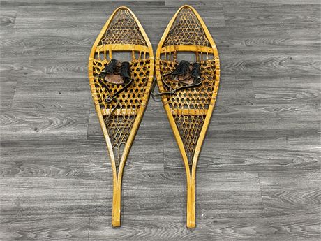 VINTAGE WOODEN SNOWSHOES - GREAT CONDITION (14”X47”)