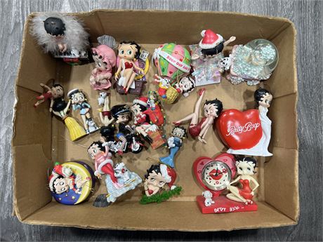 BOX OF MOSTLY BETTY BOOP CHRISTMAS ORNAMENTS