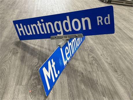 LARGE INTERSECTION STREET SIGN - MT LEHMAN & HUNTINGDON