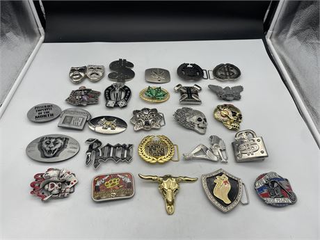 26 COLLECTABLE BELT BUCKLES