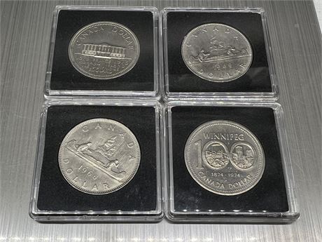 4 CDN DOLLARS (Nickel) - 1968,1969,1973 & 1974