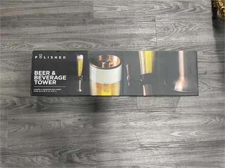 NEW IN BOX POLISHED BEER & BEVERAGE TOWER