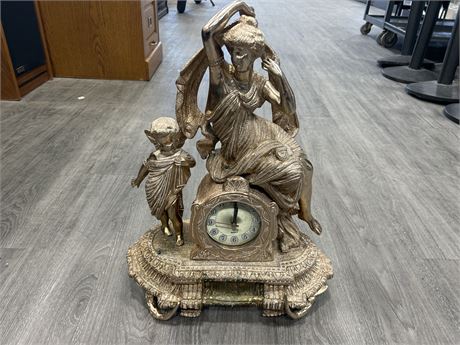 LARGE GILDED MANTLE CLOCK - 16” X 20”