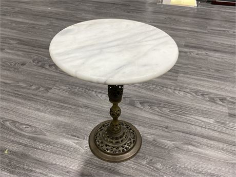 MARBLE TOP SIDE TABLE (18” High, 15” Wide)