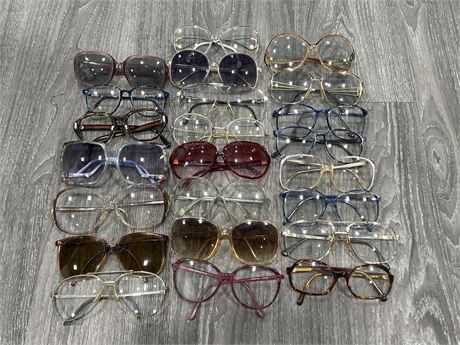 LARGE LOT OF HIGH QUALITY LADIES GLASSES / SUNGLASSES - LOTS ARE VINTAGE